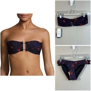 NWT Proenza Schouler Barbell Bikini Abergine Bandeau Set Size S